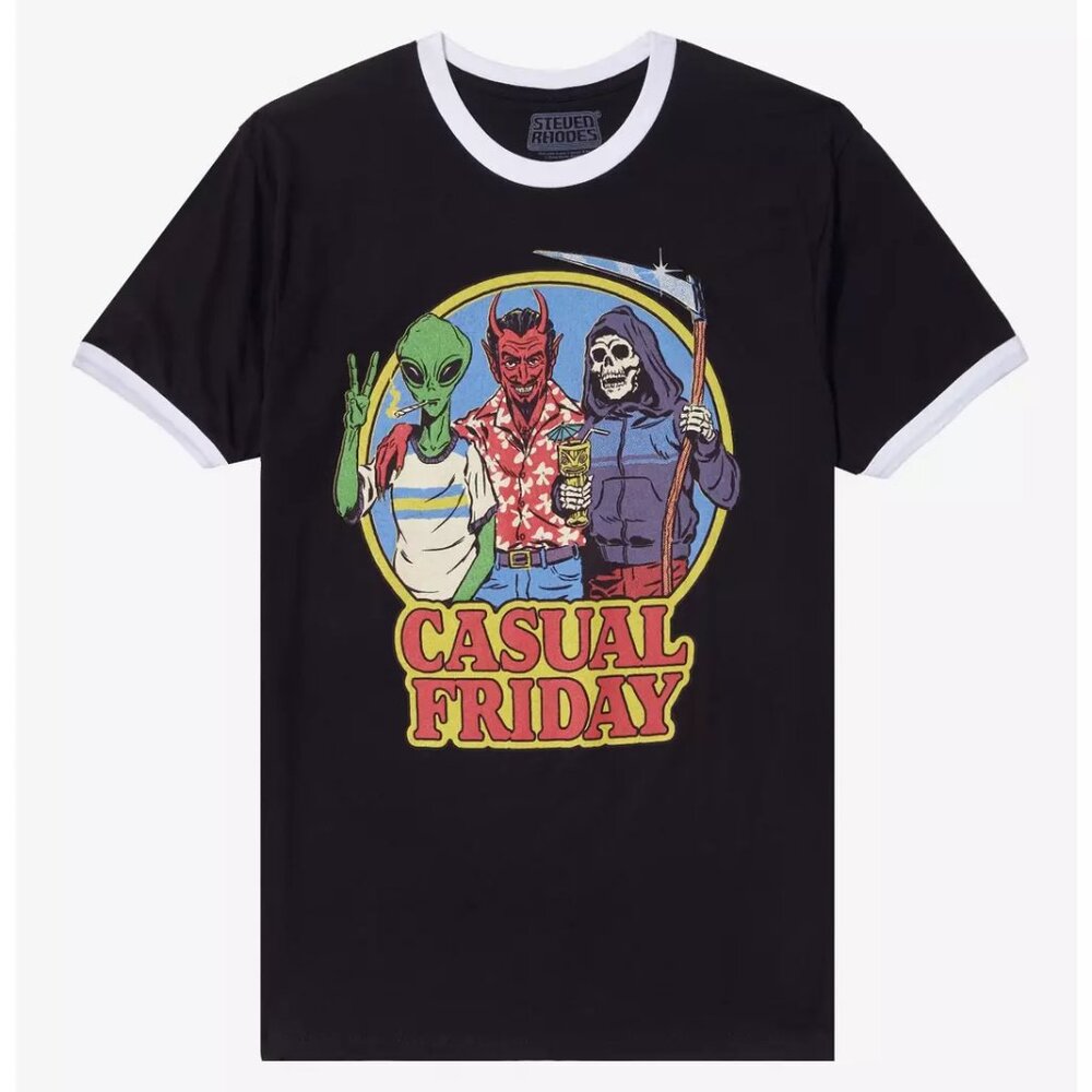 Steven Rhodes Casual Friday Ringer T-Shirt NWT